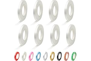 Bealif 9 Rolls White Curling Ribbon Set, 5mm Crimped Balloon Ribbon String for Gift Wrapping Crafts Flower Birthday Wedding Baby Shower Decoration (10M/Roll)