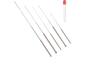 AMCBKYEA Kit de Nettoyage pour Buses d'Imprimante 3D - Aiguilles en Acier Inoxydable, Tailles Multiples 0.2mm à 0.6mm, Poignée Ergonomique, Idéal pour l'Entretien des Têtes d'Impression 3D, Pack de 5