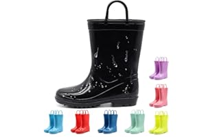 EUXTERPA Kids Wellies Boys Girls Waterproof Wellington Boots, Toddler Child Welly Boots for Outdoor