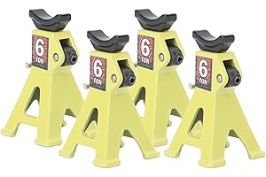 LJCM Cavalletto per Cric per Auto RC Cavalletto per Cric Leggero in Lega di Alluminio Compatto Regolabile in Altezza 4 Pezzi per Auto RC (Yellow)