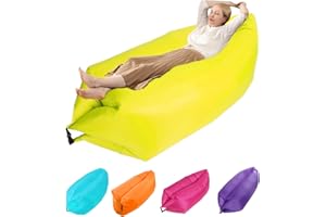 ‎PLPLAAOO plplaaoo Camping Couch,Couch Aufblasbar,Wasserdichtes Aufblasbares Sofa,Tragbares Luft Sofa Aufblasbare,Air Lounger,Luftsofa Luftsack für Outdoor,Strand,Reisen,Party,Camping Gadgets (Gelb)