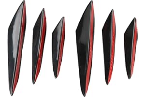 VEHOUKLI Bumper Splitter Spoiler, 6pcs Front Bumper Lip Fin Bumper, Lip Splitter Fin Canard Splitter, Body Spoiler Canards for Universal Car(Black)