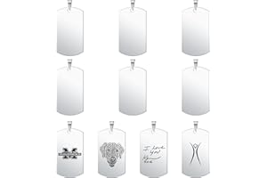 HooAMI Personalised Engraved Stainless Steel Blank Stamping Tags Charm Pendants for DIY Jewelry Making