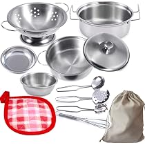 11Pcs Enfants Chef Set Jeu Dimitation Ensemble De Cuisine Enfants C Set Jeu De Role Avec Costume Habiller Ensemble Tablie Amz