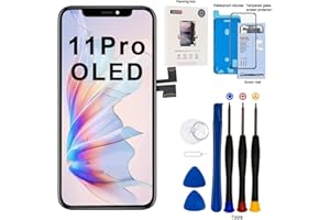 EFaith für iPhone 11 Pro Display 5,8" Ersatzbildschirm 3D Touchscreen Digitizer Assembly mit Reparaturset + Displayschutzfolie + Wasserfeste Klebstof Modelle A2160/A2217/A2215 (OLED)