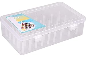 Benoon Caja de almacenamiento de costura de 42 ejes, organizador de alambre de aguja, contenedores de almacenamiento, caja de hilos de coser transparente
