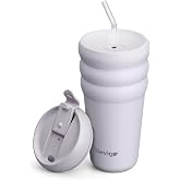 Stevig 3 Bubble Two-Cap Straw Tumbler &Ccedil;elik Termos 600 Mililitre Lilac Hint ST-245