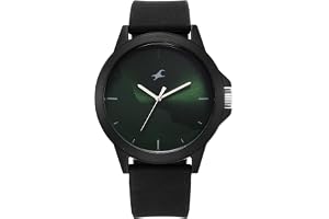 Fastrack Tees Wanderlust Quartz Analog Forest Green Dial Black Silicone Strap Unisex Watch - NT38024PP73W