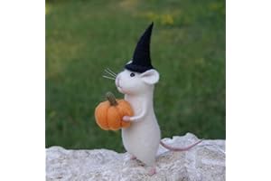 Wokii Halloween Filzmaus mit Kürbis Weihnachtsdekorationen Maus süße handgefertigte Nadel Filzmaus Nadel Filzmaus Handgefertigte Nadel Filzmaus Handgefertigte Nadel Filzmaus No Fertige DIY Kit Paket