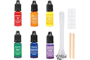 ‎RONOZA Ronoza® Kerzenwachs Farbe, 6 Farben Kerzenfarbe, Kerzen Farbe für Diy Kerze, Kerzen Farbe Farbstoff für Gelwachs, Paraffinwachs,Bienenwachs, Kerzenwachs Zum GießEn, Farbe Gelwachs - je 10ml