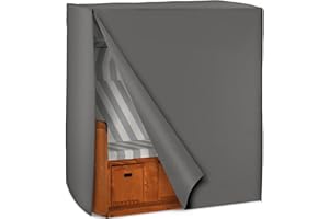 TecTake® Funda Impermeable para Silla de Playa, Cubierta Protectora Muebles Jardín, Sofa Jardin Exterior, Funda Exterior, Plástico Impermeable - 120x80x145 cm - Gris