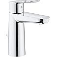 GROHE BauLoop Basin Mixer 1/2" | With Plastic Pop-up Waste Set 1 1/4" |M-Size | Water Saving | Easy to Install | Bathroom Fixtures | Chrome | 23762000
