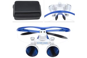 Mike-Dental, Occhiali con binocolo di ingrandimento per dentisti, 3,5x, 420 mm