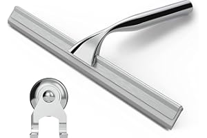 ‎STRACKS stracks® Edelstahl Duschabzieher - Kein Bohren! Duschwischer mit Saugnapfhalterung & 3M Kleber - (Grau)