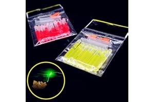Glow Fever Bulk 100 pezzi (10 confezioni) galleggianti da pesca notturni fluorescenti, diametro 4,5 mm visibilità alla luce fino a 30 m, galleggiante luminoso utilizzato su galleggianti Bobbers asta asta asta
