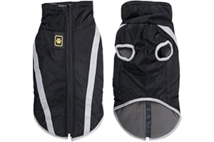 FEimaX Abrigo para Perros de Invierno Chaqueta Impermeable Ropa a Prueba de Viento con Forro Polar y Orificio para Arnés, Chaleco Cálido Duradero para Perro Pequeños Medianos Grandes y Mascotas