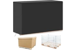 SCHLEUDER Pallet Cover, Euro Pallet Cover, L 130 x 90 x 130 cm, Made of 210D Waterproof Oxford Fabric, Pallet Protective Cover with Drawstring, Tarpaulin for Pallets and Mesh Boxes