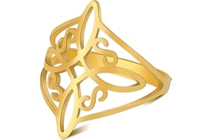 UNIFT Bague Bœud de Sorcière Pour Femme Acier Inoxydable Celtique Quaternaire Wiccan Bague Bœud de Sorcière Amulette de Sorcière Bijou Cadeau
