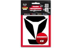 FEAR THE YELLOW BEAR YELLOW BEAR Fear The Yellow Bear© Easy Replica Schubert C5™, Kit 4 Stickers réfléchissants REPOSITIONNABLES, pour Casque Moto, 3M™ Technology (Noir, Schubert C5)