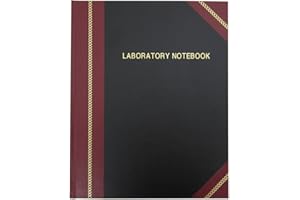 BookFactory® Lab Notebook / Laboratory Notebook - Professional Grade - 168 Pages, 8" x 10" (Ruled Format) Compare to Boorum & Pease L21-150-R, Cover is Black and Burgundy Imitation Leather, Smyth Sewn Hardbound (LRU-168-SRS-A-LKMST1)