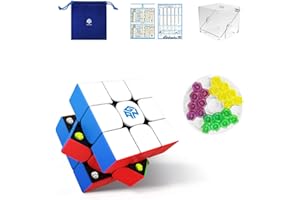 Gan 356M 3x3 Magnético Speed Cube, 356 M Mejor Cubo Mágico con 48 Imanes/4 Tipos de Elasticidad- Rotación rápida y Suave, Resistente y Duradero, Profesional Original Iman-tado Puzzle (Standard)