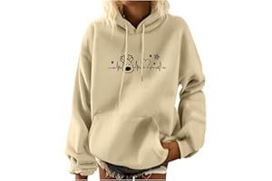 HAOLEI Weihnachtsshirt Damen Hoodie Elegant Weihnachtspullover Langarm Weihnachts Sweatshirt Merry Christmas Sweater Oberteile Locker Sitzendes Langarm Kapuzen Sweatshirt Mit Weihnachtsmotiv