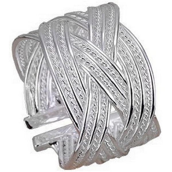 Bague Fleur Dentelle Argent 925 Au Marché Du Luxe - Taille Ajustable 52-62 - Diamètre 28mm
