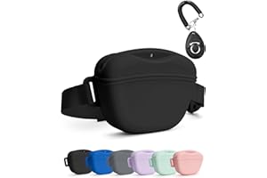 heouvo Pochette à friandises pour chien avec clicker de dressage, fermeture magnétique plus forte pour éviter les déversements, sac banane en silicone de 1,67 tasse avec ceinture pour dressage