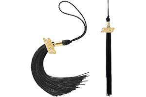 Luojuny 2023 Graduation Tassel with The 2023 Year Gold Charms Decorations, Graduation Hat Tassel, 2023 Doctorial Hat Tassel, Golden Shiny Charms Tassel for Graduation Party Ceremonies Black