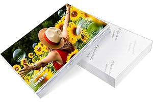 Vasemouh 100 arkuszy 13 x 18 cm, 200 g/m², papier fotograficzny do drukarek, idealny dla żywych i wyraźnych obrazów, do drukowania zdjęć i kreatywnych projektów