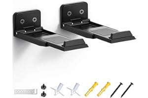 ELETIUO Soporte de pared para barra de sonido para Samsung, LG, Sony, JBL, Vizio, Sonos y más, profundidad ajustable de 3.5 a 6.1 pulgadas, estante de barra de sonido debajo del televisor, color negro