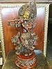 Hindu Idol Krishna Brass Statue Figurine Red Patina Sculpture 13 Inch