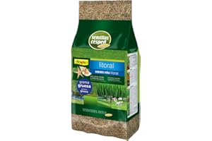 Flower - Semillas Césped Litoral Grama Gruesa | Resistente Zonas Cálidas y Secas | Tolerante Salinidad | Cubre Hasta 35 m2 | Compo Tierra Universal, 20.4x7.5x31 cm, Semilla