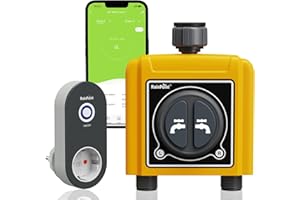 RAINPOINT Programador de riego automático WiFi 2 Salidas, Temporizador de riego de jardín con aplicación/Control por Voz
