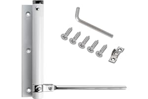 Stahlia Automatischer Türschließer Weiß (1 Stück) Türdämpfer 55 KG Schließkraft Zimmertür Haustür Gartentor Scharnier Stangentürschließer