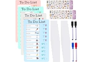 LOMUG 4 sztuki tablic kontrolnych, Dry Erase To Do List Checklist Board Memo Lista kontrolna Tablista kontrolna Tablista Chore, tablica dla dzieci