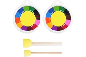 MEMOFYND 2 almohadillas de tinta redondas y 2 esponjas de setas, almohadillas de tinta coloridas, almohadillas de tinta seguras para niños, regalos de cumpleaños, juego de almohadillas de tinta,