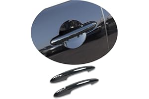 uvcany MINI F56 F57 Poignées de porte extérieure, Housse de Poignée de Porte pour Mini Cooper F56 F57 One/S/JCW(Noir brillant, Avec entrée sans clé et lumière)