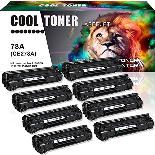 Cool Toner kompatibel Toner fuer CE278A 78A fuer HP LaserJet M1536 MFP M1536DNF P1560 P1566 P1606 P1606DN, 2100 Seiten,8-Pack, Schwarz