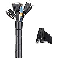MOSOTECH 2m Kabelschlauch Schwarz, Flexible Kabelkanal Cord Organizer Kabelhülle Schutz-System, Universal…