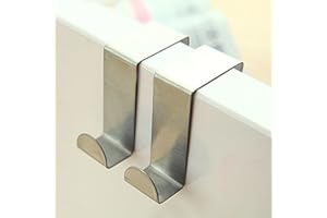 BBAUER Ganci Per Porta In Acciaio Inossidabile Da 2 Confezione - Per Porte E Guardaroba Standard, Montaggio A Parete Per Appendiabiti, Blu/rosa/naturale, Attaccapanni Da Muro, Facile Da Installare ( Color :