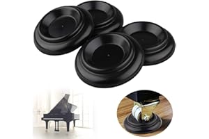 SIMUR Piano Caster Cups Coppe Ruote Mobili Tondo Tazze Gripper Set, Per Le Ruote Del Pianoforte Protezione Delle Gambe Del Pianoforte 4Pcs Oak Black