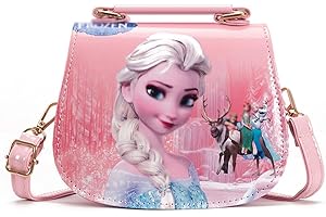 Gujey Bolso Bandolera Dibujos Animados, Mochila de dibujos animados de Frozen para niños, bolso de mensajero bolso lindo para niñas, bolso de hombro de Frozen(A)