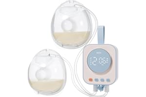 ‎NCVI NCVI Milchpumpe Elektrisch, freihändige und tragbare Brustpumpe, portable elektrische doppelte Milchpumpe, 4 Modi 9 Stufen, 21/24/28mm, neuartige und leichte Stillpumpe, Blau