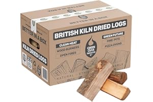 GREEN OLIVE FIREWOOD COMPANY Green Olive Firewood - Kiln Dried British Logs (6kg / 27 Litre) for Wood Burners, Open Fires, Stoves and Fire Pits - Low Moisture, Ready To Burn, High Heat - Sustainably Sourced UK Firewood