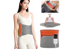 HUMILUFT Heat Pad for Back Pain Relief, 2 in1 Electric Back Heating Pad with Pocket for Period Cramps, 49"X12" Heating Pad Wrap with 10 Temperatures and 4 Gears Timing for Abdominal Neck Shoulder