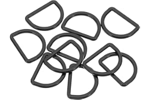 PATIKIL Metal D Ring, Flat Metal D Buckle Solid Dee Rings for Bags Backpack Wallets Leather Straps Webbing Pet Collars Hardware Assorted