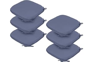 RACE LEAF Garden Chair Cushions,Chair Pads,Seat Pads for Dining Chairs,Cover Indoor Outdoor Seat Pad Cushions,for Your Living Room, Patio,Car,And More (Round Pack of 6, Dark Grey)