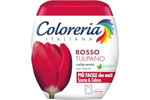 Coloreria Italiana Grey Colorante Tessuti e Vestiti in Lavatrice, Rosso Tulipano, 1 Confezione