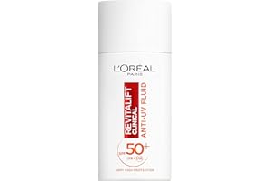 ‎L'OREAL PARIS L'Oréal Paris Tägliches Anti-UV Fluid LSF 50+ für Frauen: schützt die Haut vor UV-Strahlung und beugt den ersten Fältchen effektiv vor mit LSF50+ und Vitamin C, Revitalift Clinical, 1x 50ml
